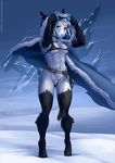  abs anthro antlers barefoot belt blue_fur blue_nose breasts brown_eyes cape cervine chain clothed clothing cool_colors deer digitigrade eyelashes female fur hair half-dressed hi_res horn looking_away mammal navel outside pussy raised_arm reindeer rockmonkey short_hair sky snow solo standing sword twinkle-sez weapon white_eyes white_fur white_hair yellow_eyes 