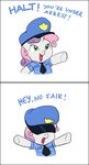  clothed clothing comic cub english_text equine female feral friendship_is_magic fur green_eyes hair horn horse mammal my_little_pony open_mouth police_hat police_uniform pony purple_hair siansaar solo sweetie_belle_(mlp) text tongue two_tone_hair unicorn uniform white_fur young 