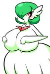  big_breasts blush breasts female gardevoir huge_breasts jigglybutts mega_evolution mega_gardevoir nintendo no_nipples pok&#233;mon pok&eacute;mon red_eyes video_games 