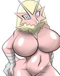  blaziken breasts female navel nintendo non-mammal_breasts plain_background pok&#233;mon pok&eacute;mon solo sya video_games white_background wide_hips 