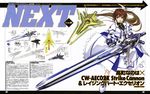  black_eyes brown_hair dress gloves gun kurogin long_hair mahou_senki_lyrical_nanoha_force mahou_shoujo_lyrical_nanoha scan takamachi_nanoha weapon 