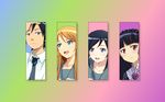  aqua_eyes aragaki_ayase black_hair blue_eyes gokou_ruri gray_eyes headdress kousaka_kirino kousaka_kyousuke long_hair no10 orange_hair ore_no_imouto_ga_konna_ni_kawaii_wake_ga_nai photoshop red_eyes seifuku short_hair tie 