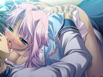  1girl ass ass_grab blue_eyes blush breasts cleavage game_cg hikage_eiji koihime_musou pink_hair sonken tongue 