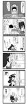  3girls admiral_(kantai_collection) check_translation comic greyscale highres isuzu_(kantai_collection) kantai_collection kongou_(kantai_collection) long_hair lr_hijikata makigumo_(kantai_collection) monochrome multiple_girls pleated_skirt school_uniform serafuku skirt translated translation_request 