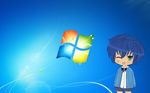  blue_eyes blue_hair bow genderswap microsoft possible_duplicate shorts windows wink 