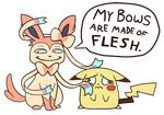  canine creepy eeveelution english_text feral fox mammal nintendo pikachu pok&#233;mon pok&eacute;mon sunnief sylveon text unknown_artist video_games 