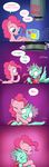  blue_eyes claws comic computer crab_legs cutie_mark dialog doublewbrothers duo equine female feral friendship_is_magic fur green_fur hair horn horse hug hybrid long_hair looking_at_viewer mammal multi-colored_hair my_little_pony open_mouth original_character pink_fur pink_hair pinkie_pie_(mlp) pony smile teeth text tongue wings 