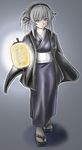  japanese_clothes kimono lantern non-web_source paper_lantern rozen_maiden sandals silver_hair solo suigintou 