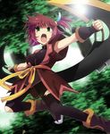  aro bad_id bad_pixiv_id brown_hair green_eyes nan_(tales) open_mouth side_ponytail tales_of_(series) tales_of_vesperia weapon 