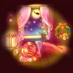  artist_request christmas christmas_tree closed_eyes futon gift original santa_claus sleeping solo window 