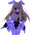  animal_ears armband artist_request blonde_hair bunny_ears chiester00 chiester_sisters eyepatch long_hair lowres showgirl_skirt solo thighhighs umineko_no_naku_koro_ni 