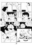  doraemon doraemon_love drunk minamoto_shizuka monochrome nobi_nobita pigtails 