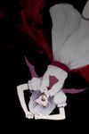  :o arms_up ascot banned_artist brooch dress gem harano jewelry looking_at_viewer open_mouth puffy_short_sleeves puffy_sleeves red_eyes remilia_scarlet short_sleeves solo touhou upside-down vampire white_dress 