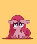  blue_eyes chibi chubby equine female feral friendship_is_magic frown fur hair horse lifeloser long_hair looking_at_viewer mammal my_little_pony pink_fur pink_hair pinkamena_(mlp) pinkie_pie_(mlp) plain_background pony sitting solo 