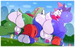  2019 all_fours backsack balls blue_yoshi boshi butt digital_media_(artwork) eyewear feet grin hi_res looking_back male mario_bros naughty_face nintendo penis racing rear_view shaded smile sunglasses super_mario_rpg tderek99 video_games yoshi 