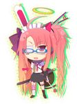  ahoge animal_ears armband asymmetrical_hair bangs blue-framed_eyewear blunt_bangs boots bow braid bunny_ears cat_ears chibi demon_tail detached_sleeves eyepatch facial_mark fangs flat_chest frills garter_straps garters glasses gradient_hair guitar_case hair_bow hair_ornament hair_stick hairpin halo headphones heart holster huge_ahoge instrument_case jewelry kanzashi katana knife koumei_(harmonizer) large_bow long_hair loose_socks maid_headdress messy_hair mole mole_under_eye multicolored_hair name_tag no_nose one_side_up open_mouth original pink_hair red_eyes ribbon scarf school_swimsuit school_uniform serafuku sheath sheathed side_braid single_braid single_earring single_sock single_thighhigh skirt socks solo striped striped_legwear swimsuit swimsuit_under_clothes sword tail thigh_holster thighhighs ultimate_moe ume_(koumei) wand weapon 