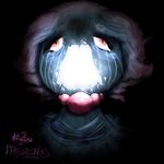  berriessparrowmouse black_background creepy feral glowing looking_at_viewer misdreavus nintendo open_mouth pink_eyes plain_background pok&#233;mon pok&eacute;mon solo video_games 