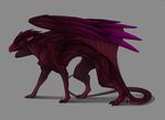  beak claws feathers feral fur grey_background gryphon horn leatificat pencils plain_background purple_fur sketch skinny solo standing tail_tuft tuft wings 
