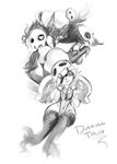  ass bad_id bad_tumblr_id duskull gen_3_pokemon greyscale heart heart-shaped_pupils leotard monochrome multiple_girls no_feet one_eye_covered personification pokemon sketch skull symbol-shaped_pupils thighhighs thong_leotard whistle_frog 