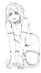 1boy aian androgynous gloves ironkat long_hair male male_focus monochrome penis pubic_hair sketch stockings thighhighs trap 