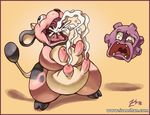  cattle disgusted duo female humor iveechan koffing lactating mammal milk miltank nintendo pok&#233;mon pok&eacute;mon teats toony udders unknown_artist video_games 