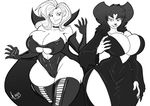  anthro battletoads big_breasts breasts canine cleavage clothed clothing cosplay costume dark_queen elvira erect_nipples female frankie_foster goof_troop hair huge_breasts human jaeh long_hair mammal monochrome nipples peg_pete 