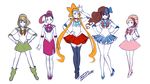  5girls ahoge arms_behind_back bandana bandanna bishoujo_senshi_sailor_moon bliss_barson blue_skirt boots bow breasts brown_hair choker cosplay cryamore curly_hair deseret_amoir earrings elbow_gloves esmyrelda_maximus eyeshadow flat_color forehead_jewel freckles gloves green_skirt hair_bow hair_bun hairband hand_on_hip hands_on_hips high_heels huge_ahoge jewelry long_hair magical_girl makeup mole multiple_girls orange_hair payot pleated_skirt red_hair red_skirt reiva_woodbrick robert_porter sailor_jupiter sailor_jupiter_(cosplay) sailor_mars sailor_mars_(cosplay) sailor_mercury sailor_mercury_(cosplay) sailor_moon sailor_moon_(cosplay) sailor_senshi sailor_senshi_(cosplay) sailor_venus sailor_venus_(cosplay) sidelocks signature skirt smile sorbet_la_carelle stiletto_heels thigh_boots thighhighs tiara vertical_stripes very_long_hair 