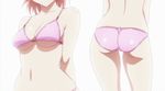 1girl ass bikini breasts cleavage genderswap head_out_of_frame pink_bikini solo swimsuit to_love-ru underboob yuuki_rito yuusaki_riko 