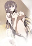  black_hair blue_eyes breasts grabbing highres infinite_stratos ka2 large_breasts long_hair nude self_fondle shinonono_houki showering solo 