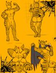  anthro arms_behind_head balls butt cape cigarette claws cloak erection feline flaccid flexing glans humanoid_penis invalid_color looking_at_viewer lying lynx male mammal multiple_poses muscles nipples nude on_back pecs penis pinup pose smoking solo stripes syncope thighs thizorac yellow_theme 