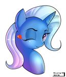  &lt;3 cute equine female feral friendship_is_magic hair horn horse looking_at_viewer mammal my_little_pony one_eye_closed pony purple_eyes skyline19 solo trixie_(mlp) two_tone_hair unicorn wink 