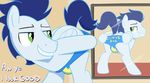  acstlu blue_fur blue_hair crossdressing dialog english_text equine feral friendship_is_magic fur green_eyes hair horse inside male mammal mirror my_little_pony panties pegasus pony smile soarin_(mlp) solo standing text underwear wings wonderbolts_(mlp) 