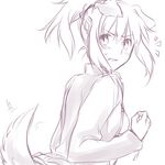  animal_ears blush dog_ears dog_tail fate/apocrypha fate_(series) kemonomimi_mode long_hair mordred_(fate) mordred_(fate)_(all) ponytail sidelocks sketch solo tail tusia 