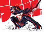  addy breasts highres kill_la_kill large_breasts matoi_ryuuko multicolored_hair open_mouth senketsu two-tone_hair 