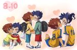  2boys blush character_request child heart inazuma_eleven inazuma_eleven_(series) kiss male_focus matsukaze_tenma multiple_boys short_hair tsurugi_kyousuke usagigenki yaoi 