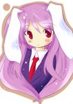  animal_ears blazer bunny_ears hizaka jacket long_hair lowres necktie purple_hair red_eyes red_neckwear reisen_udongein_inaba solo touhou 