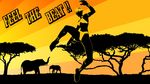  1girl africa capcom capoeira dancing elena elephant kicking knees legs silhouette solo street_fighter street_fighter_iii sunset tree tribal 