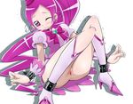  bad_id bad_pixiv_id bdsm boots censored chain choker cure_blossom dress earrings embarrassed hair_ribbon hanasaki_tsubomi heart heartcatch_precure! high_heels highres jewelry knee_boots long_hair magical_girl mosaic_censoring pink_dress pink_eyes pink_hair ponytail precure puffy_sleeves pussy rainys_bill ribbon simple_background solo very_long_hair white_background wrist_cuffs 