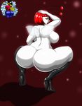  big_butt boots breasts butt demonroyal female firefly hair high_heels human humanized lips looking_back mammal red_eyes red_hair red_lipstick white_skin wings 