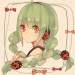  bad_id bad_pixiv_id bug green_hair hatsune_miku hozumi_rino insect ladybug long_hair red_eyes solo twintails vocaloid 