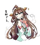  bare_shoulders blue_eyes blush brown_hair detached_sleeves double_bun hair_ornament hairband headgear japanese_clothes kantai_collection kongou_(kantai_collection) long_hair nontraditional_miko open_mouth solo tera translated upper_body wide_sleeves 
