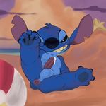  anus balls barbs beach butt disney erection jerseydevil jerseydevil_(artist) lilo_and_stitch male penis presenting seaside solo stitch 