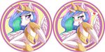  &lt;3 blush crown equine female feral flirt flirting friendship_is_magic gold hair horn horse licking licking_lips looking_at_viewer mammal multi-colored_hair my_little_pony necklace pony princess_celestia_(mlp) purple_eyes skykain sparkles tongue tongue_out winged_unicorn wings 
