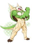  3_toes abs biceps big_muscles black_eyes chesnaught claws fur happy looking_at_viewer male muscles nintendo open_mouth pecs pok&#233;mon pok&eacute;mon solo spikes standing toe_claws video_games waddledox 