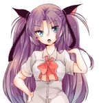  blue_eyes juri_(nattoutomato) little_busters! long_hair purple_hair sasasegawa_sasami school_uniform twintails 