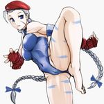  1girl aegis_(nerocc) alternate_color alternate_hair_color barefoot beret breasts cammy_white capcom feet hat large_breasts lowres street_fighter street_fighter_ii toes 
