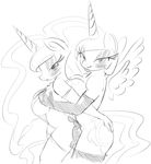 anthrofied blush breasts duo equine female friendship_is_magic hair horn horse incest lesbian mammal my_little_pony pony princess_celestia_(mlp) princess_luna_(mlp) smile winged_unicorn wings zev 