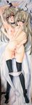  2girls anus areolae arm_up armpits ass ass_juice bdsm between_toes black_legwear blush bondage bound breasts brown_eyes choker clitoris collarbone cuffs dakimakura feet grey_hair hair_ribbon highres incest legs licking long_hair long_image looking_at_viewer lying lying_on_person multiple_girls naka_(illust-guerrilla) nipple_licking nipples no_shoes nude on_back open_mouth original panties panties_around_leg panty_pull pussy pussy_juice pussy_juice_stain ribbon saliva siblings sisters soles spread_anus spread_pussy tall_image tongue tongue_out twins uncensored underwear white_legwear white_panties yuri 