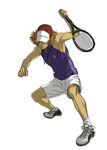  bad_id bad_pixiv_id baseball_cap hat male_focus oekaki orange_hair racket sakatsuki school_uniform shoes shorts sneakers solo tennis tennis_no_ouji-sama tennis_racket yuujirou_kai 