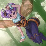  :q antennae bad_id bad_pixiv_id bee_girl black_eyes breasts insect_girl ki_(adotadot) large_breasts monster_girl pantyhose purple_hair q-bee short_hair solo tongue tongue_out vampire_(game) wings 